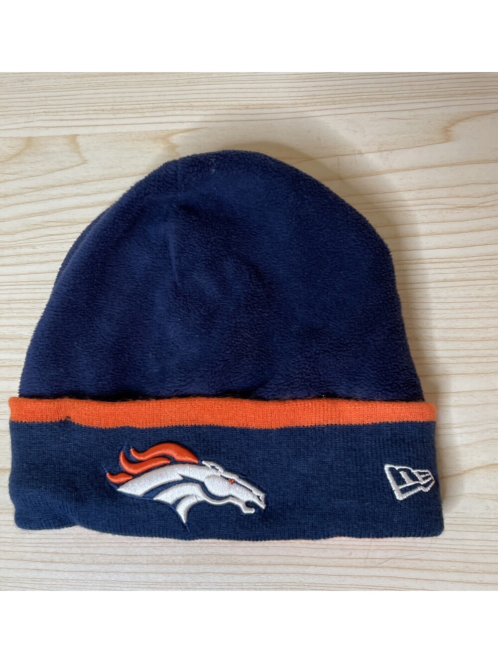2014-2015 New Era NFL Denver Broncos Tech Knit On Field Sideline Beanie Hat Cap